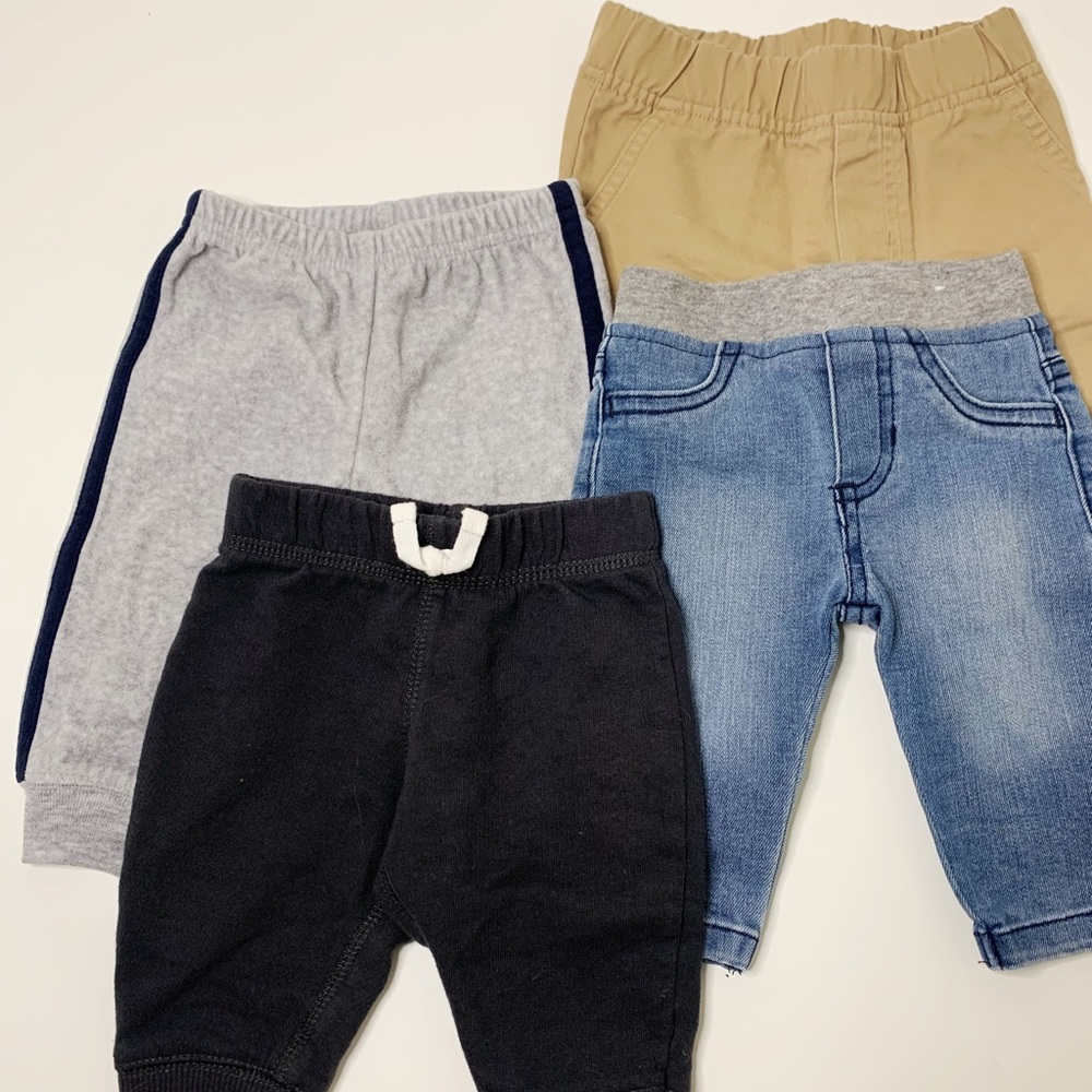 0-3M Boys Pants 4pc. Bundle